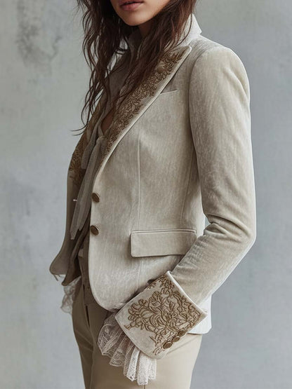 Constanza | Blazer Sastre Bordado Marfil